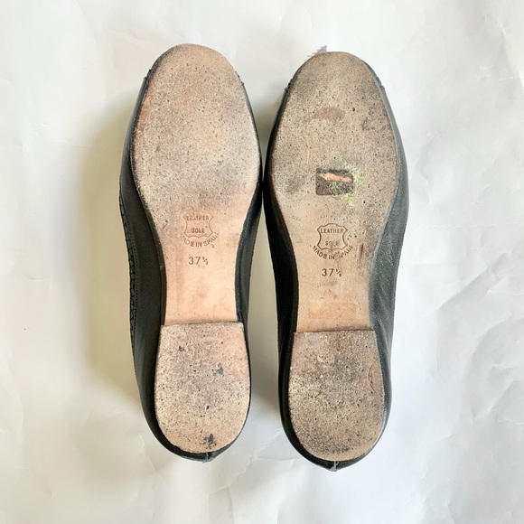 FRENCH SOLE Valentine Black Leather Flats - Picture 5 of 7